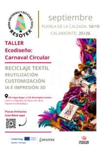 Puebla de la Calzada y Calamonte acogerán talleres de ecodiseño y reciclaje textil