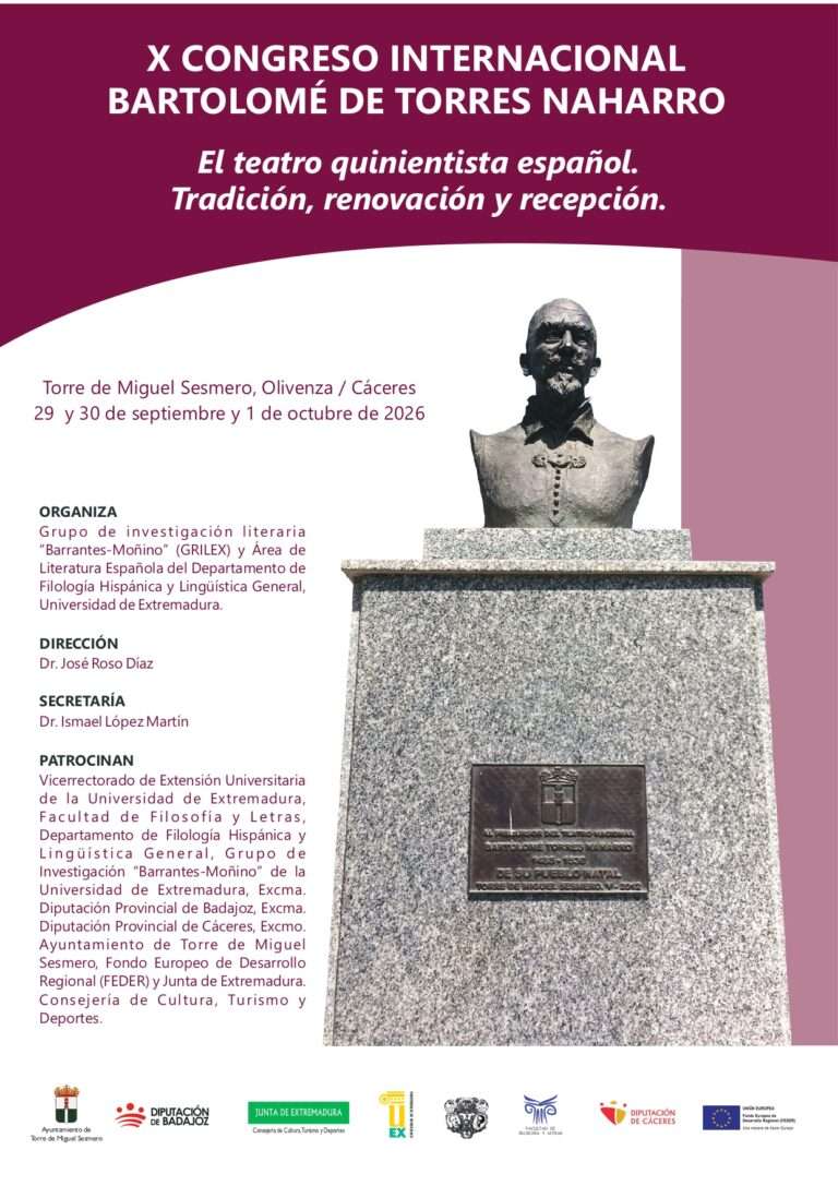 El Congreso internacional 'Bartolomé de Torres Naharro' llega su décima edición