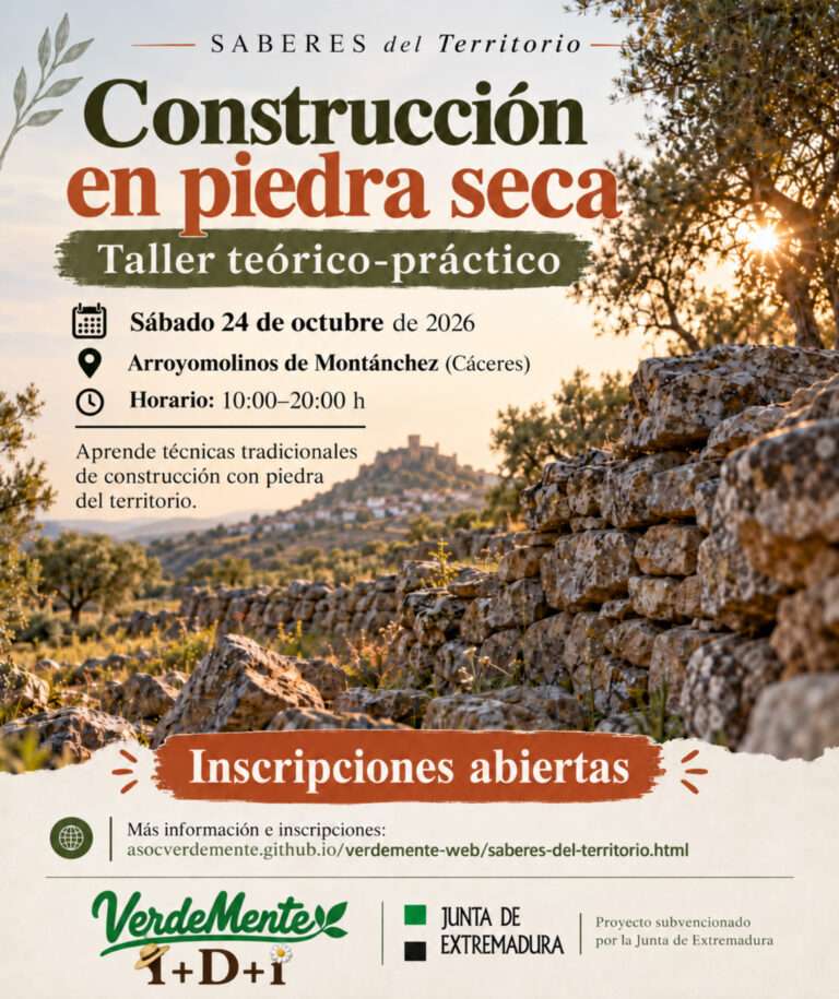 VerdeMente organiza un taller de construcción en piedra seca en Arroyomolinos de Montánchez