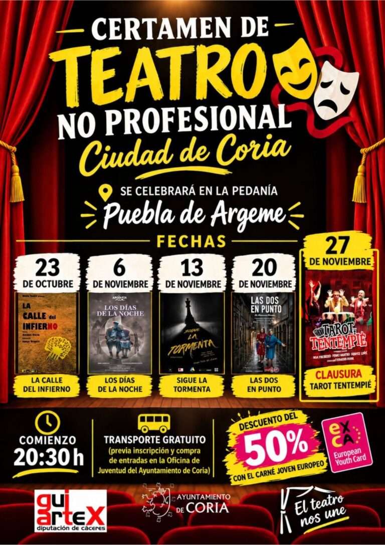 Batilo Teatro lleva 'La calle del Infierno' al Certamen de teatro no profesional 'Ciudad de Coria', su décima selección desde el estreno