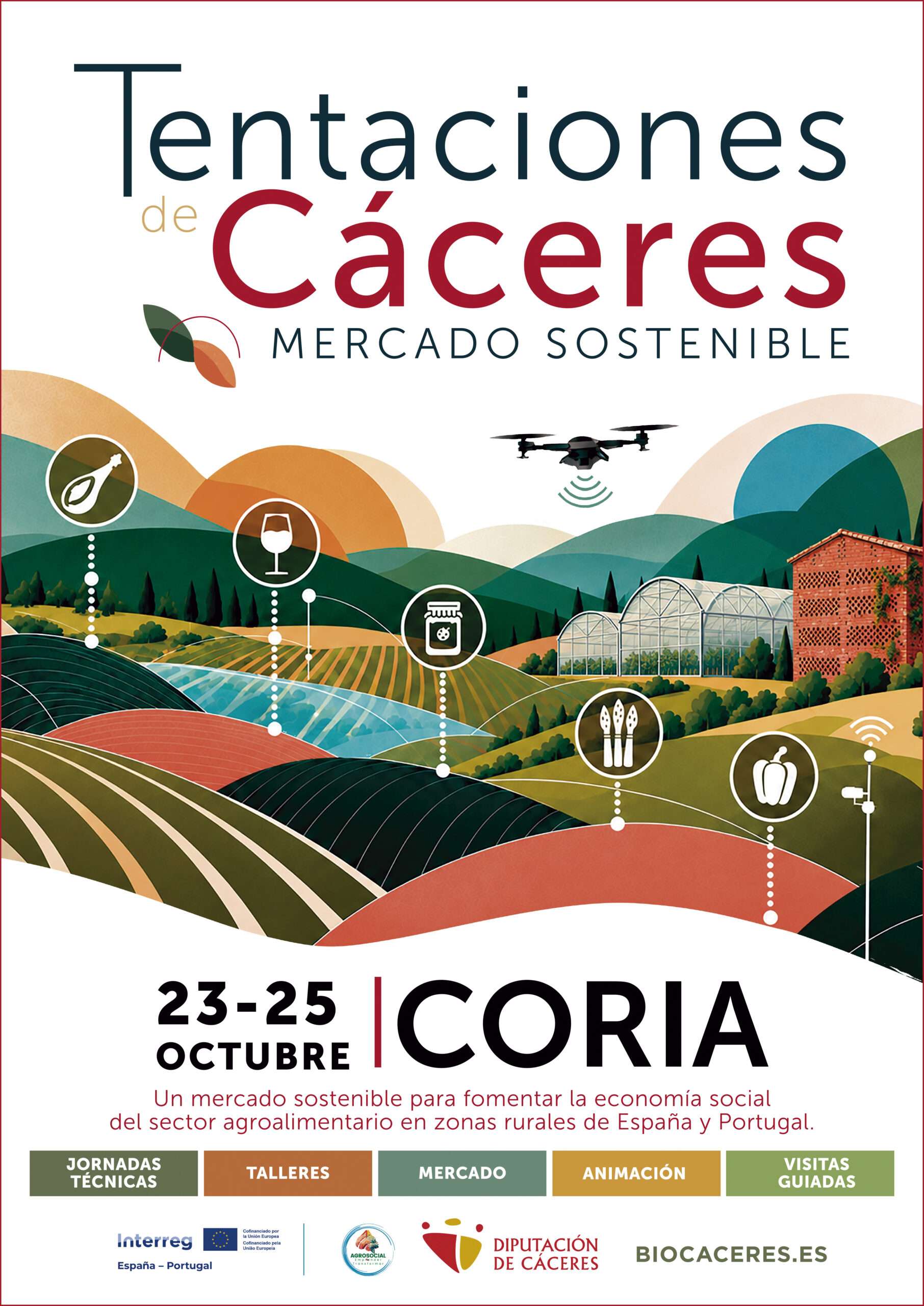 La Diputación de Cáceres, a través del Proyecto Agrosocial, organiza un mercado sostenible en Coria