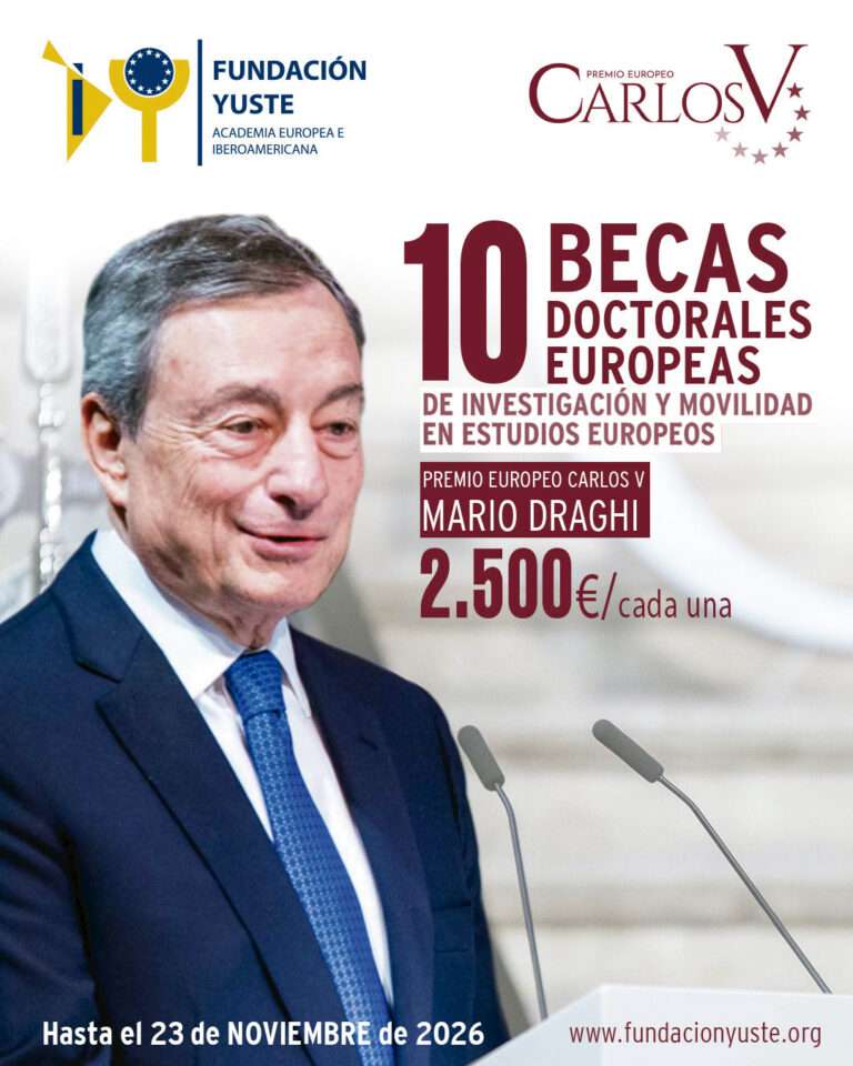 Fundación Yuste convoca diez becas de investigación vinculadas al ‘Premio Europeo Carlos V-Mario Draghi’