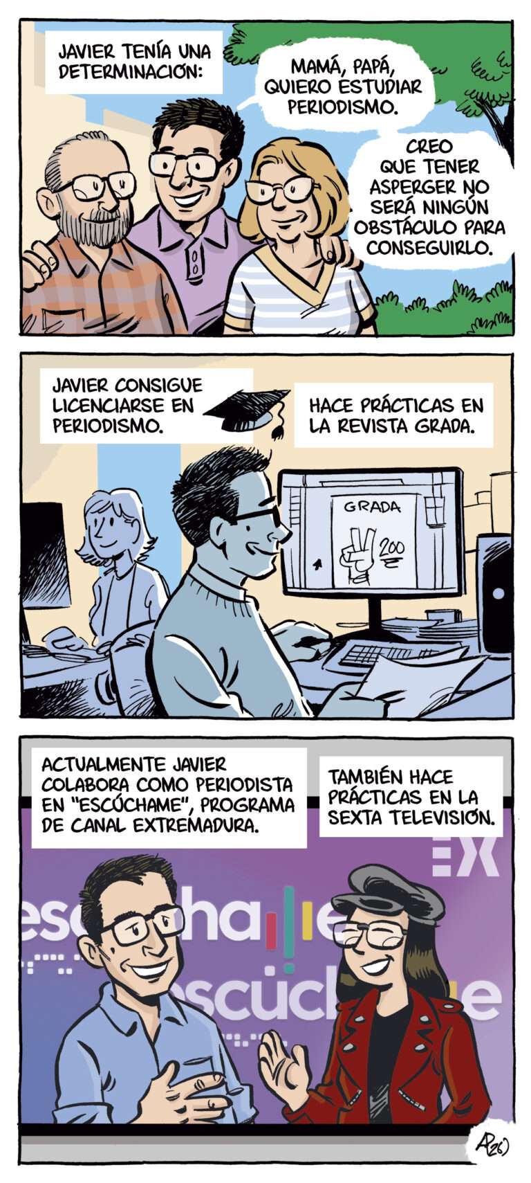 Javier cumple su sueño de ser periodista